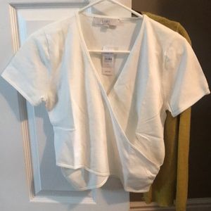 Brand new medium Loft white knit crop top